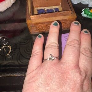 Fragrant Jewels Silver Ring with Clear Gem